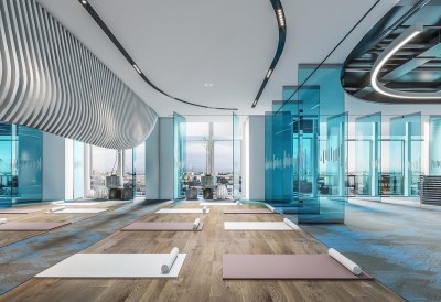 现代瑜伽健身房3D模型下载